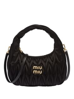 Miu Miu Black Bag, Miu Miu Wander, Mini Hobo Bag, Miu Miu Wallet, Satin Bags, Modern Family, Black Bag, Leather Care