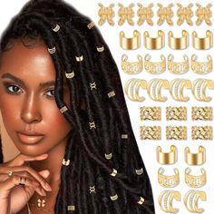 SAVE UP TO 20% WHEN YOU BUY MORE

https://ebay.us/eg5dMy Jewelry For Braids, Hair Jewelry For Braids, Braid Clips, Dreadlock Accessories, Stile Hip Hop, Accessories Ear, Dreadlock Beads, Hair Cuffs, Style Hip Hop