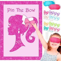 PRICES MAY VARY. Package Includes: Pin The Bow party game is easy to play and comes with 1pc large pink poster, 24pcs bow stickers in 8 colors, 2pcs blindfolds, and 10 double dot stickers, engaging your kids and their friends in a fun-filled party activity with our pin the bow game Pink Princess Party Games: Transform any party venue into a magical princess world with our pin the bow game. The pink girl-themed poster and vibrant bow stickers add a touch of charm to the room, creating a delightfu Barbie Themed Birthday Party Target, Barbie Birthday Party Target, Fourth Birthday Party Barbie, Pink Glam Barbie Birthday Party, 6 Yo Birthday Party Games, 5th Party Games, Black Barbie 5th Birthday Party, Daisy Duck Party Games, Disney Princess Birthday Party Games Activities