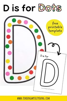 the letter d is for dots printable worksheet with an image of it