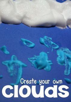 some blue and white clouds on a blue background with the words create your own clouds