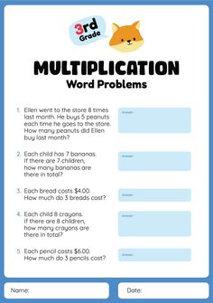 Multiplication Word Problems - 7 Free PDF Printables | Printablee