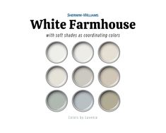 white farmhouse paint with soft shades as coordinating colors