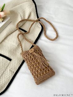 BagForLove - Compact Hollow Out Tassel Straw Bag for Stylish Vacations Paper Sizes Chart, Word Wrap, Bag Bag, Color Khaki, Straw Bag, Colorful Backgrounds, Tassels, Straw, Bag Lady