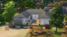 Sims 4 residential lot build, NoCC, MoveObjectsOn, Debug, PlayTested, 30x20, Under $75k Sims 4 Residential, Breeze House, Modern Beach Home, Sims 4 Gallery, Central Courtyard, Lower Deck, Sliding Glass Doors, Sprinklers, Lap Pool