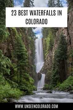 waterfalls in colorado with text overlay that reads 23 best waterfalls in colorado