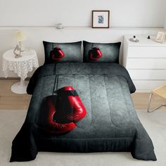 PRICES MAY VARY. ✿✿ UNIQUE DESIGNS: We use the latest 3D printing technology to create truly exquisite designs for our comforters. Whether you’re looking for sleek minimalistic geometric shapes, vividly colored dream catchers, or animal inspired designs, you are guaranteed to find a unique bedding set! ✿✿ RANGE OF SIZES:Three sizes to meet any of your requirements.Twin Size (1x Comforter: 68"x90";1x Pillow Sham:20"*30"), Full Size (1xComforter 79"*90"; 2xPillow Shams 20"*30" ),Queen Size (1xComf Red Boxing Gloves, Twin Size Comforter, Full Size Comforter, Bedding Queen, Kids Comforters, Unique Bedding Sets, Queen Size Comforter, King Size Comforters, Youth Room