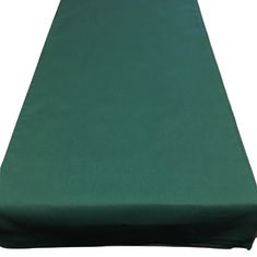 a long green table cloth on a white background