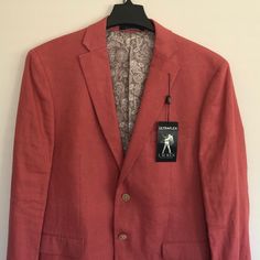 Ralph Lauren Men’s Sport Coat 42 Regular New With Tags, Imported Linen. Timeless Classic Elegance For These Summer Months. Red Casual Blazer For Business Casual, Red Tailored Outerwear For Business Casual, Semi-formal Red Outerwear With Welt Pockets, Red Business Casual Outerwear For Spring, Red Semi-formal Outerwear With Welt Pockets, Red Long Sleeve Blazer For Business Casual, Red Winter Business Casual Suit, Red Casual Business Blazer, Casual Red Blazer For Business