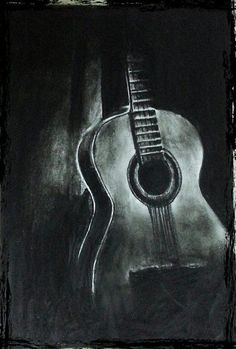 a chalk drawing of an acoustic guitar with the caption'to do ten un fin, too termina incluso muerte