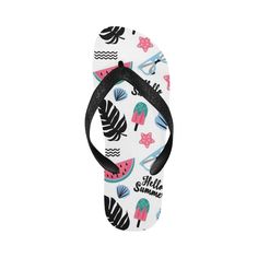 Unisex Flip Flops - Summer Beach Sandals
Type: TPU straps and EVA outsole, Unisex Flip Flops, All Over Printing             Production Time: 3-5 business days

 	7.94 Oz. Summer beach sandals designed for both men and women, stylish and personalized unisex flip flops. TPU straps and EVA outsole, tough enough to withstand daily wear and tear. Easy to slip on and off. These flip flops are lightweight ensuring easy movement.
 	The flip flop beach sandals are suitable for Daily, home, outings, vacations, beaches, etc.
 	The TPU straps is fixed in black.
 	Note: These beach sandals are printed and shipped from our USA-based factory, the unisex flip flops can be sent to the United States only. Please indicate beach sandal size in relation to the size chart image.

Please Note: All Imaginarium De Sandals Type, Kids Flip Flops, Shop Artwork, Summer Flip Flops, Beach Flip Flops, Tumbler Gift, Woman’s Day, Designer Sandals, Beach Shoes