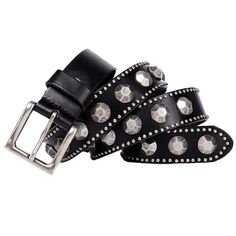 Material: Cowhide 
Weight: 0.4KG 
Size: 105-125CM/41.3-49.2" 
SKU:?BE17626 Leather Rivets, Leather Belts Men, Genuine Leather Belt, Black Belt, Mens Belts, Rivets, Vintage Look, Belt Buckles, Leather Belt