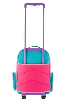 Perfect for little travelers, this rolling suitcase detailed in colorful and playful patterns is a great companion for any trip. Exterior zip and mesh pockets are just the right size for storing favorite toys and an extendable handle ensures easy rolling at the airport. Style Name:Stephen Joseph 18-Inch Rolling Suitcase (Kids). Style Number: 5241225. Available in stores. Toddler Travel Bag, Quilted Backpack, Toddler Travel, At The Airport, Kids Style, Monogram Styles, Travel Collection, Airport Style