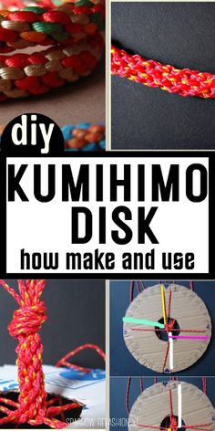 the instructions for how to make a kumimo disk with yarn and wood sticks