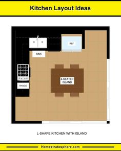 the floor plan for a kitchen layout