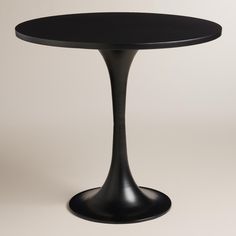 a black table with an oval top on a white background