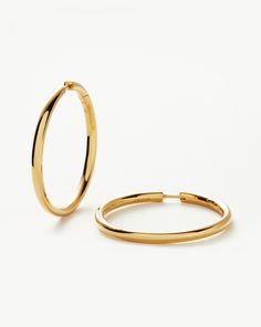 Classic Tunnel Oversized Hoop Earrings | 18ct Gold Plated Earrings Gold And Silver Earrings, Oversized Hoop Earrings, Double Chain Bracelet, Malachite Necklace, Medium Hoop Earrings, Ear Stack, Brass Hoops, Star Earrings Stud, Large Hoop Earrings