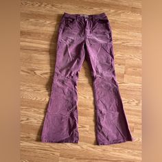 Never Worn!! Bought For A Concert And Changed My Mind. They Are Wrinkled In The Pic Just Because They Have Been The Bottom Of My Bag Of Clothes Im Selling. Casual Purple Corduroy Bottoms, Mid-rise Purple Cotton Pants, Corduroy Wide Leg Pants, My Bag, Pants Color, Just Because, My Mind, Leg Pants, Wide Leg Pants