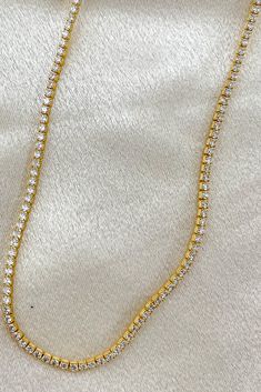 Water / tarnish resistant 18K Gold Plated mini diamonds Cubic Zirconia Tennis Necklace With Adjustable Chain As Gift, Yellow Gold Crystal Jewelry With Diamond Accents, Classic Gold Necklace With Sparkling Stones, Classic Everyday Jewelry With Sparkling Stones, Classic Gold Plated Necklaces With Diamond Accents, Yellow Gold Crystal Necklace With Sparkling Stones, Classic Rhinestone Diamond White Necklace, Classic Gold-plated Necklace With Diamond Accents, Gold Plated Diamond Accented Jewelry In Diamond White