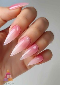 Pink And White Ombre Nails Chrome, Pink Chrome Nails, Elegant Manicure, Baby Pink Nails, Funky Nail Art, Pointy Nails, Pink Ombre Nails, Hot Pink Nails, Ombre Nail