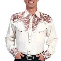 Scully P-634-Nat-S Mens Western Shirt - Natural Men's Button Down Shirt Size Xl Men's Size Extra Large Pre-Owned In Excellent Conditions / Like New Without Tags Product Details Poly/Rayon Blend Snap Front Shirt. Floral Tooled Embroidery (Front/Back) And Cuff. Machine Wash Cold Hang Dry. Imported. Features Poly/Rayon Blend Snap Front Shirt. Floral Tooled Embroidery (Front/Back) And Cuff. Machine Wash Cold Hang Dry. Collection - Western Shirts Material - 65% Polyester 35% Rayon Color - Natural Gen Western Style White Shirt For Fall, White Western Shirt For Fall, Fitted Cream Shirt With Button Closure, Fitted Cream Shirt For Fall, Mens Western, Natural Man, Men's Button Down Shirt, Western Shirt, Western Shirts