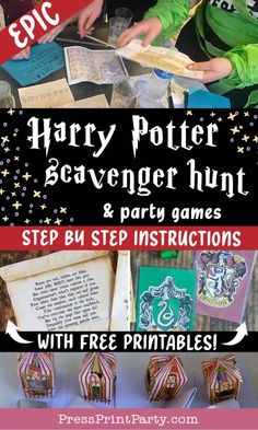 harry potter's hogwarter hunt and party games with free printables