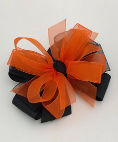 Layered Bow, Ivy Rose, Pinwheel Bow, Bow Hair Clip, Bow Clip, Bow Hair, Bow Clips, Bow Hair Clips, Black Orange