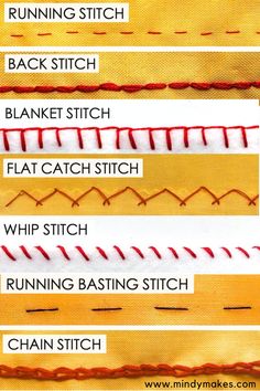 the instructions for how to sew stitches on fabric