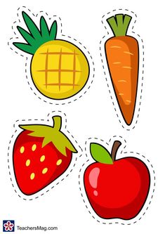 an image of fruit and vegetables cut out