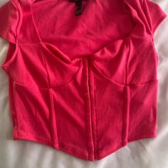 It’s Really Comfy, But The Fabric Isn’t 100% Cotton, I Loved It, It’s A Very Hot Pink Top, Only Buttons In The Front. Forever 21 Fitted Top For Date Night, Forever 21 Fitted Cropped Top, Fitted Forever 21 Top For Date Night, Summer Crop Top For Date Night With Short Sleeves, Forever 21 Fitted Pink Crop Top, Forever 21 Fitted Crop Top For Summer, Pink Fitted Crop Top For Date Night, Fitted Trendy Crop Top By Forever 21, Fitted Forever 21 Crop Top For Summer