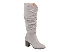 Journee Collection-Aneil Boot Meet your new staple for the whole cool weather season: the Aneil boot from Journee Collection! Featuring a slouchy design and subtle western styling, this knee high will pair perfectly with a sweater dress and your favorite scarf. Click here for Boot Measuring Guide. Extra Wide Calf Boots, Timberland Style, Fashionable Snow Boots, Trending Boots, Cute Boots, Wide Calf Boots, Trending Sneakers, Athleisure Fashion, Comfortable Boots