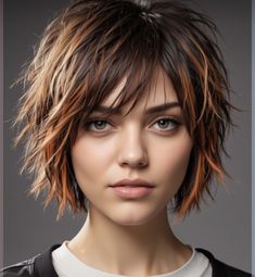 Short Bob Haircuts Brunette, Layered Bob With Bangs Fine Hair, Shaggy Haircuts Medium Messy Bob, Short Messy Bob Choppy Layers Thick Hair, Shag Pixie Cut Round Face, Shag Hairstyles For Round Faces, Hair Intentions, Razor Haircut Medium, Choppy Bangs Short Hair