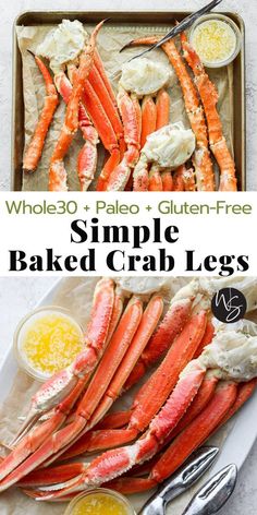 whole and palen - free recipe for baked crab legs