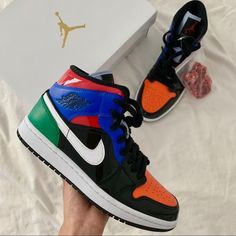 WMNS Air Jordan 1 Mid SE "Multicolor Patent" Wmns Air Jordan 1, Air Jordan 1 Mid Se, Jordan 1 Low, Air Jordan 1 Mid, Jordan 1 Mid, Michael Jordan, Custom Shoes, Air Jordan 1, Nike Air Force Sneaker