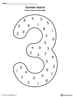 the number 3 worksheet for numbers to be colored by students in this activity