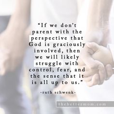 two people holding hands with the words if we don't parent with the perspective that god