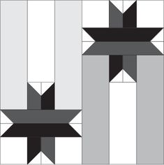 an image of a black and white quilt with stars on the top, along with other blocks