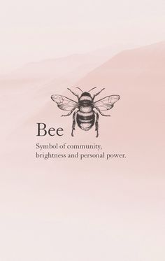 a bee with the words bee on it's chest and back side, against a pink background