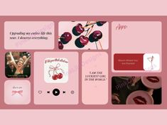 an image of a website page with pictures and words on it, including cherries