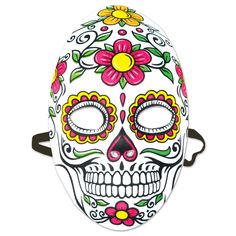 Day Of The Dead Mask, party supplies, decorations, The Beistle Company, Day of the Dead, Bulk, Holiday Party Supplies, Day of the Dead Decorations Day Of The Dead Mask, Sugar Skull Face, Day Of The Dead Party, Mascaras Halloween, Skull Face Mask, Day Of Dead, Halloween Costume Mask, Halloween Pumpkins Painted, Skull Face