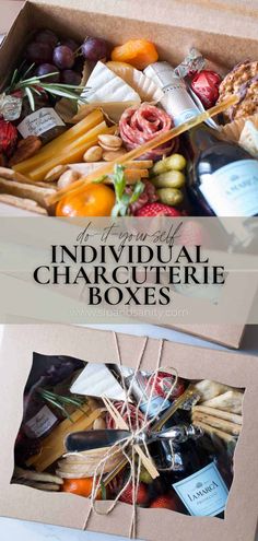 the individual charcuterie boxes are packed and ready to be filled with various wines