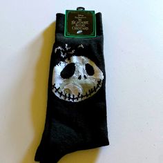 Men’s Socks Crew Style Nightmare Before Christmas Black, White And Gray Colors Nwt Shoe Size 6.5-12 Black Winter Socks For Gifts, Black Winter Socks For Gift, Black Winter Socks As Gift, Novelty Cotton Socks For Winter, Novelty Cotton Winter Socks, Winter Novelty Cotton Socks, Yoda Halloween, Disney Socks, Mens Novelty Socks