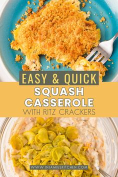 an easy and quick squash casserole with ritz crackers