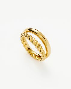 Radial Ring | 18k Gold Vermeil. Created to be Stacked, the Gold Radial Ring is the Cool Twisted Companion to Your Other Rings. Inspired by Classic Rope Designs, Our Twisted Helical Collection is Designed to be Stacked, Layered and Styled for that Perfect Balance Between Simple and Striking. Metal: 18K Gold Plated Vermeil on Sterling Silver Dimensions: Total Width 9 mm Weight: 6g Product Code: Li-G-R5-Ns Ribbed Ring, Tennis Jewelry, Fan Necklace, Twisted Ring, Trending Necklaces, Gold And Silver Rings, Diamond Gift, Rope Design, Demi Fine Jewelry