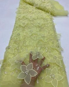 Elegant Green Sequin Fabric With Rhinestones, Elegant 3d Embroidered Fabric For Party, Elegant Organza Embroidered Fabric For Banquets, Fitted Organza Embroidered Fabric For Party, Elegant Organza Embroidered Fabric For Banquet, Elegant Embroidered Organza Fabric For Banquet, Elegant Sequin Fabric For Spring Wedding, Elegant Spring Wedding Sequin Fabric, Elegant Organza Fabric With 3d Embroidery