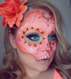 KATINA K on Instagram: “#Inglotmakeupchallenge Day 13: SUMMER SKULL. Fairy Eyeshadow, Makijaż Sugar Skull, Inglot Duraline, Pink Glitter Makeup, Halloween Makeup Sugar Skull, Sugar Skull Costume, Face Paint Makeup, Sugar Skull Makeup, Snow Fairy