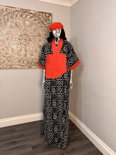 African/Nigeria bubu outfit. One size. Please note measurements: Width: 64inches Arm hole: 20inches Length: 62 Traditional Black Cotton Agbada, Black Long Kaftan One Size, One Size Casual Long Kaftan, Casual Long One Size Kaftan, Casual Long One-size Kaftan, Traditional Long Kimono In Free Size, Traditional Long Kimono Free Size, Traditional One-size Kimono With Kimono Sleeves, Bohemian Style Long Agbada In Free Size