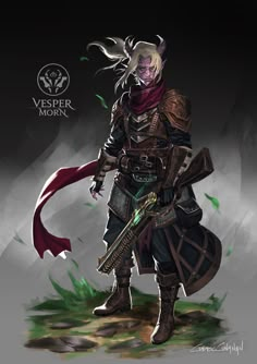 ArtStation - D&D Character Design and Illustration - Vesper Morn Gunslinger Warlock, Male Dnd Character Art, Demon Hunter Art, Dnd Rogue Character Design, D&d Character Concepts, Male Character Design Art, Likeable Characters, Druid Rogue, Guy Character Design