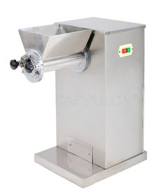 a machine that is sitting on top of a metal stand with the lid open and handle down