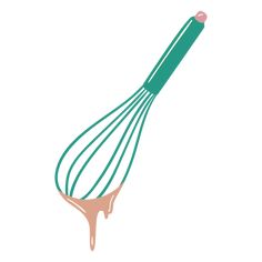 a whisk with liquid coming out of it, on a white background illustration